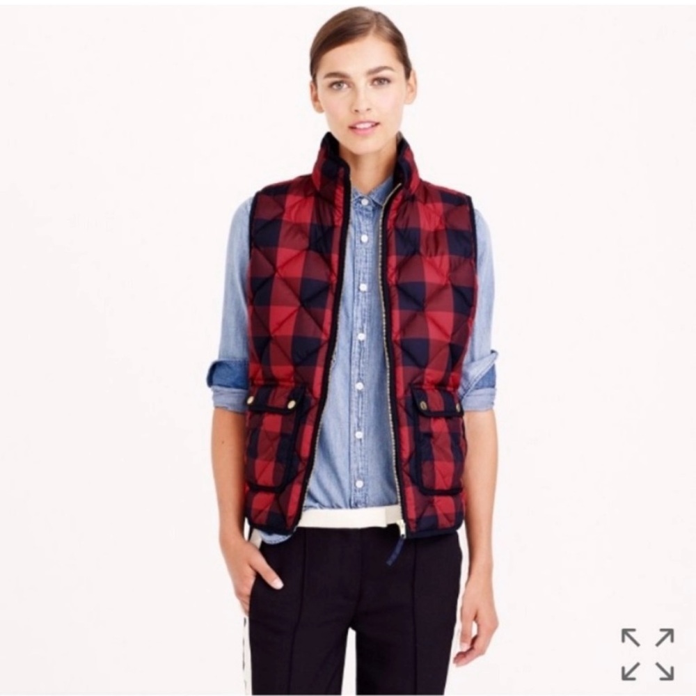 J. Crew Quilted Plaid Vest